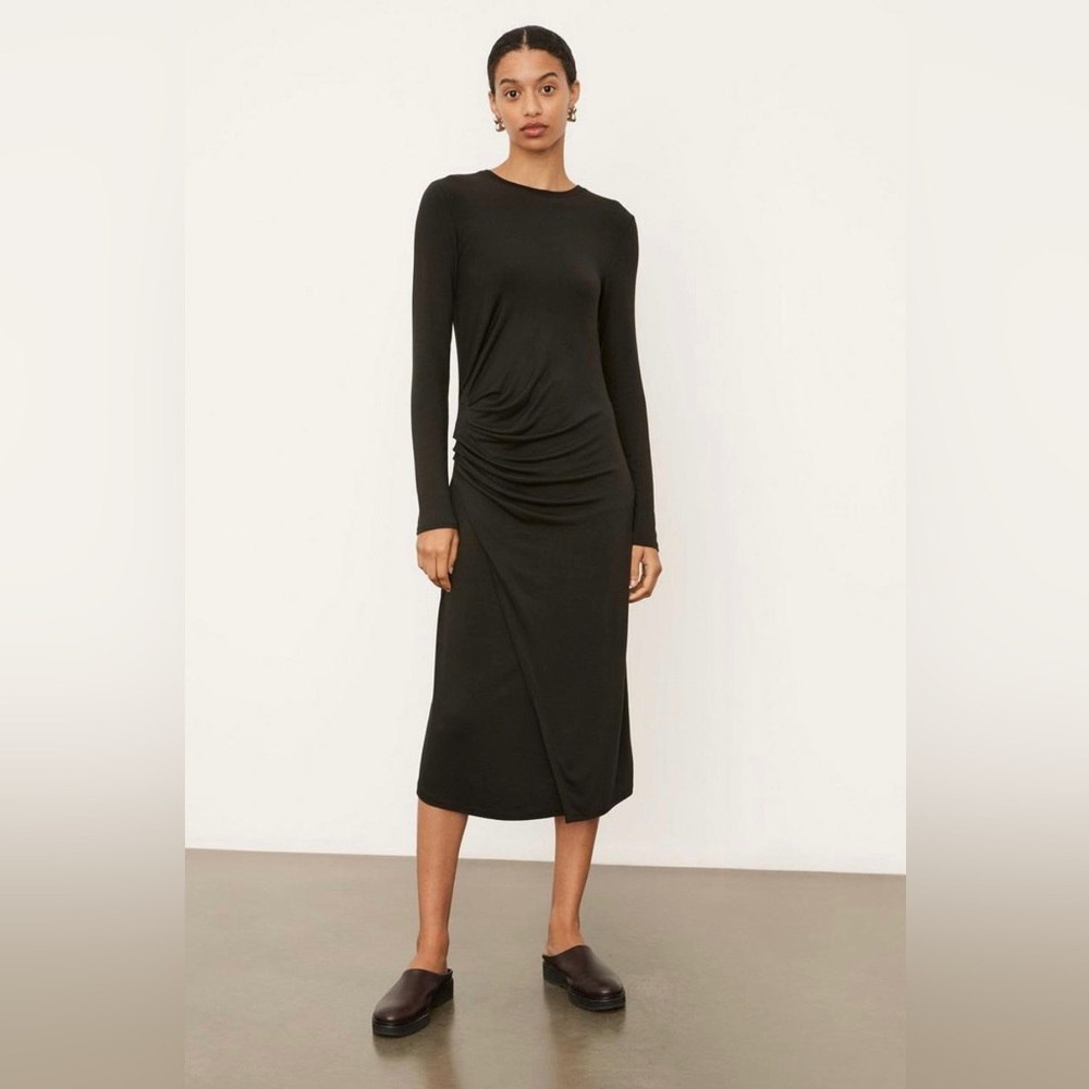 Vince - Size L - Gathered Long Sleeve Dress